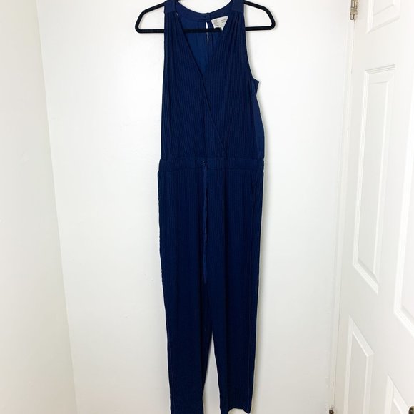 Anthropologie Saturday Sunday Juniper Navy Blue Jumpsuit Medium - Picture 2 of 10